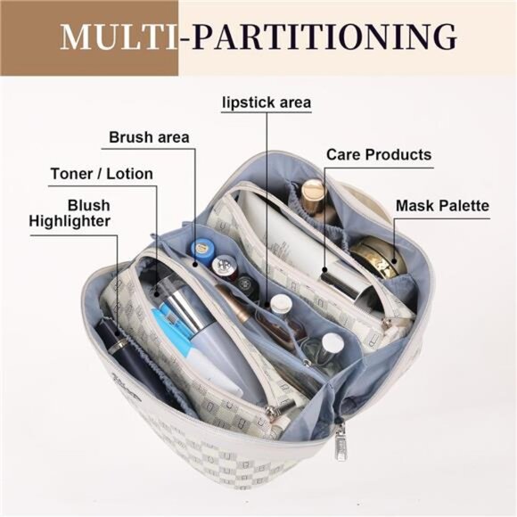 Travel Makeup Bag Cosmetic Bags for Women: Large Make up Bags Set of 3 - - Picture 6 of 6